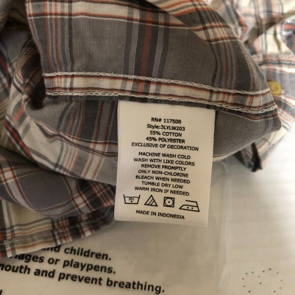 Levis Shirt Men Extra Large White Plaid Preppy Western Pocket‎ Collar Button up - Picture 4 of 8